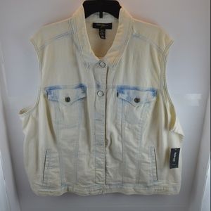 Style & Co Jean Whitewashed Vest